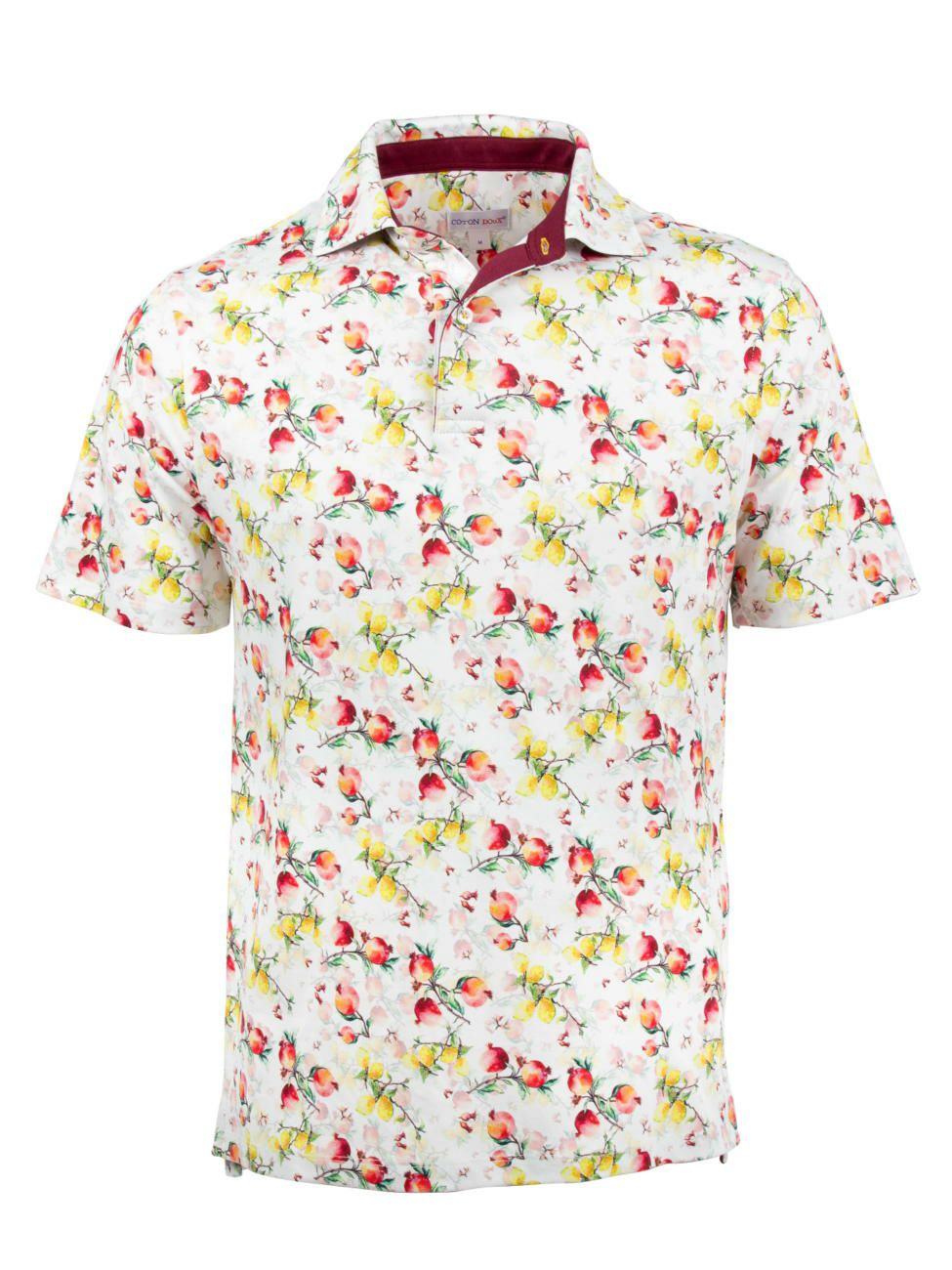グッチ フルーツ柄 半袖 シャツ ポロシャツ ポロシャツ メンズ 半袖 柄シャツ 花柄 ザクロ 果物柄 タウン ゴルフ